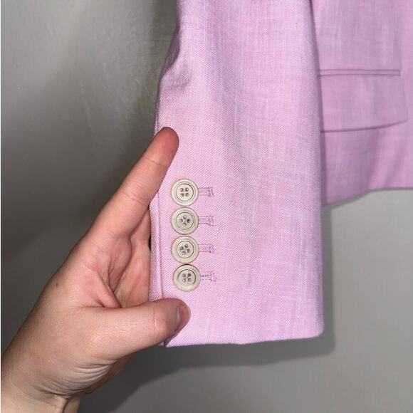 Ann Taylor NWT Crew Neck Jacket/Blazer Cross Weave Fragrant Lilac Size 14 Petite - Picture 5 of 8